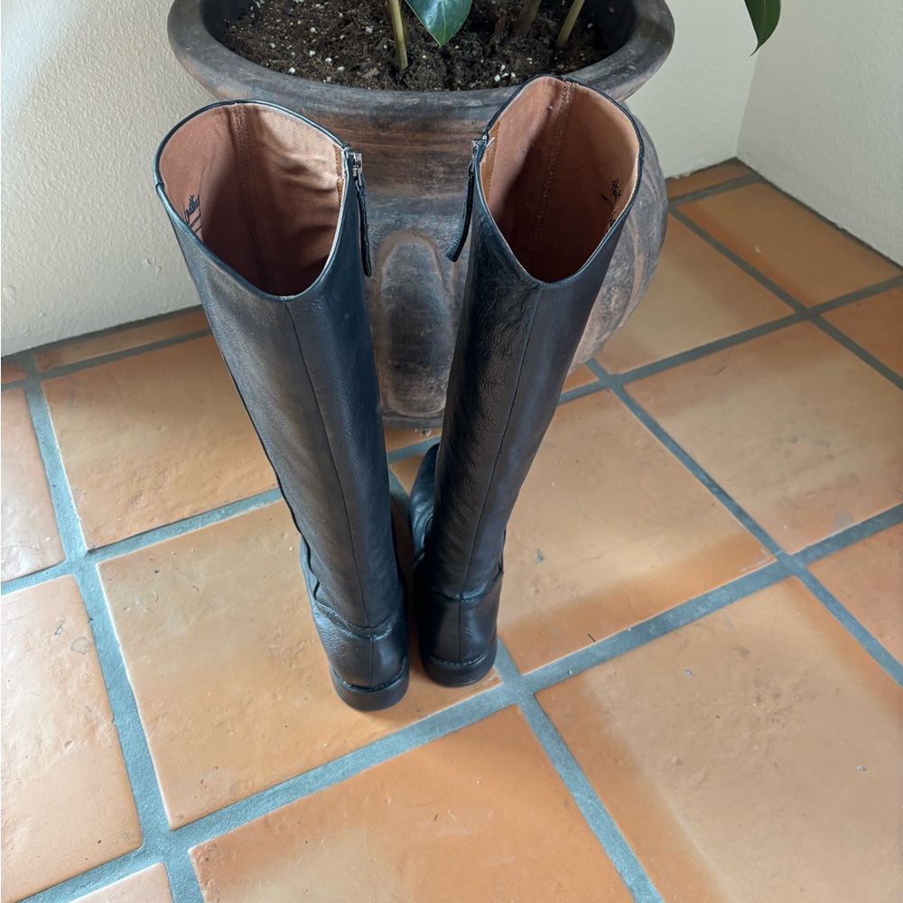 Franco Sarto hand finished leather black Riding Boots size 9 - Picture 2 of 5